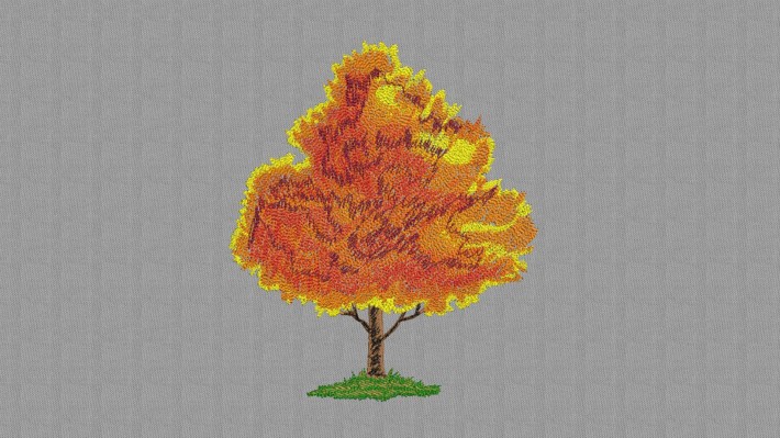 Hand Drawing Autumn Tree