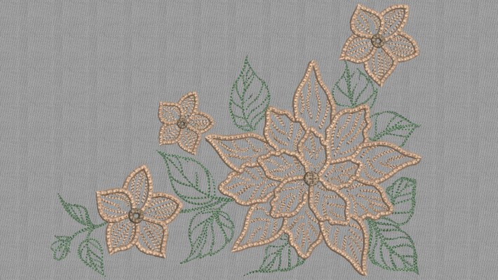 Poinsettia Floral Embroidery Designs