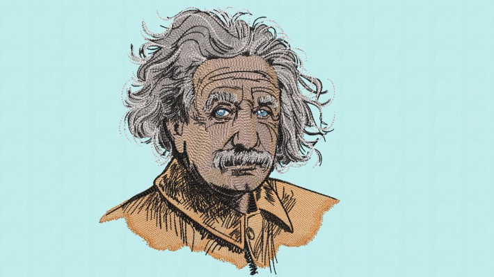Albert Einstein Portrait Embroidery Designs