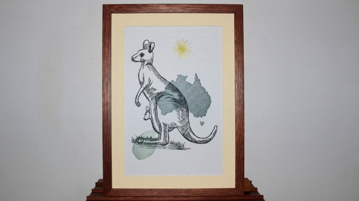 Kangaroo Hand Drawing Embroidery Designs