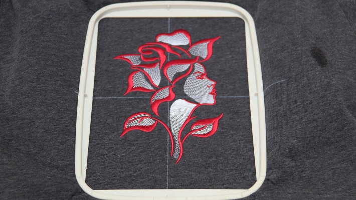 Lady in Roses Embroidery Designs