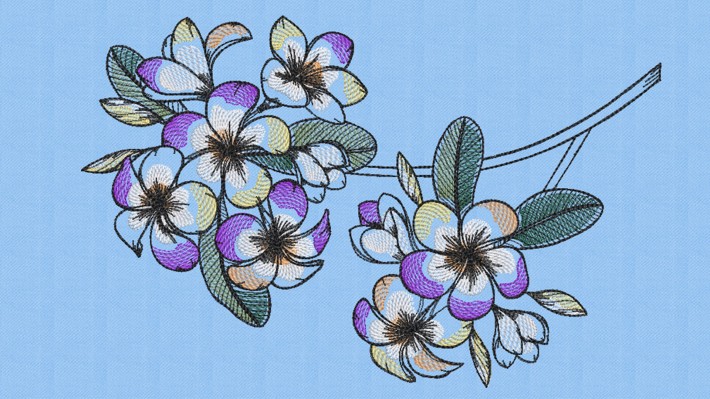 Plumeria Flower 002 Embroidery Designs