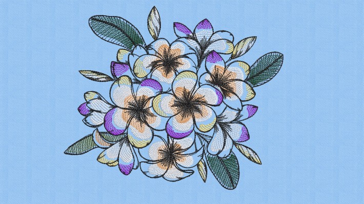 Plumeria Flower 004 Embroidery Designs