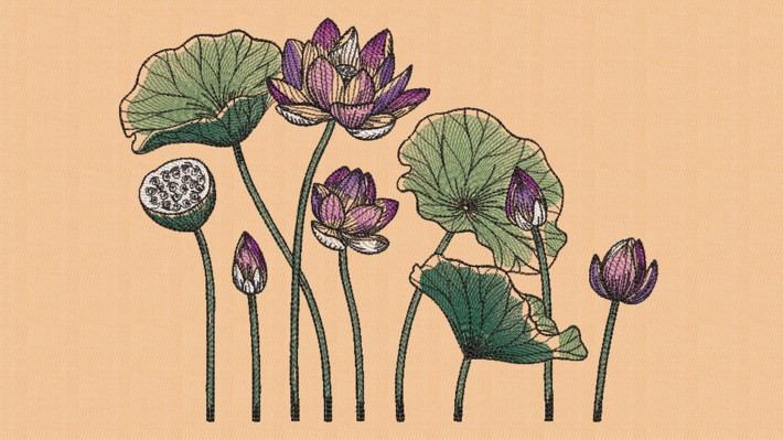 Lotus Flower 003 Embroidery Designs