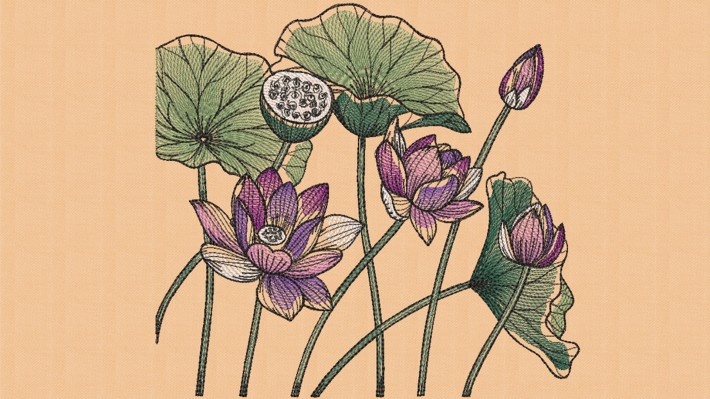 Lotus Flower 004 Embroidery Designs