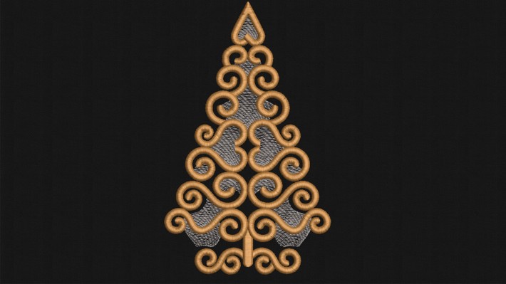 Swirl Christmas Tree Embroidery Designs