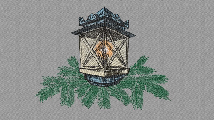 Vintage Christmas Lamp Embroidery Designs