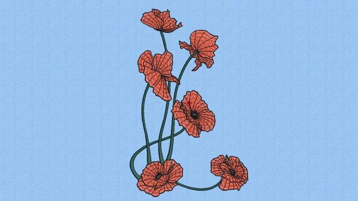 Poppies Floral Embroidery