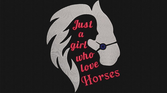 Girl Love Horses Embroidery Designs