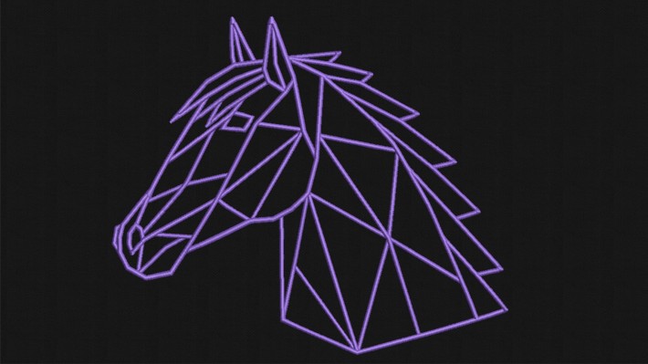 Geometric Head Horse Embroidery Designs