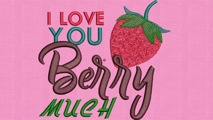 i Love You Berry Much Embroidery Designs
