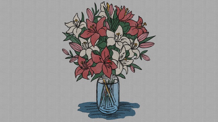 Glass Vast Flower Embroidery Designs