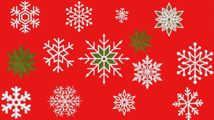 14 Pcs Snowflakes Pack Embroidery Design