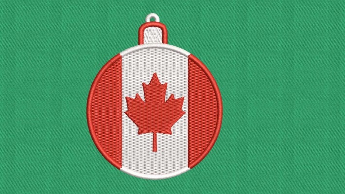 Christmas Ball Canada Flag