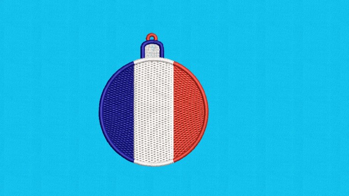Christmas Ball France Flag