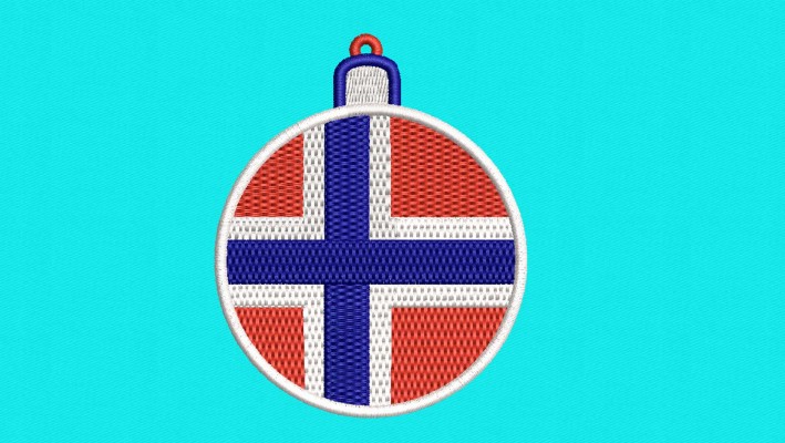 Christmas Ball Norway Flag