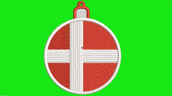 Christmas Ball Denmark Flag