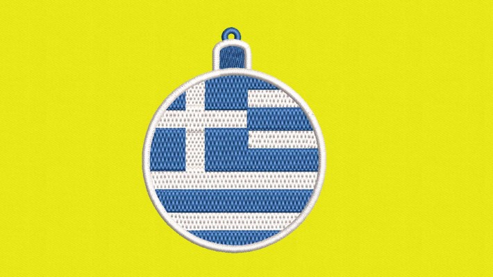 Christmas Ball Greece Flag