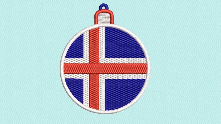 Christmas Ball Iceland Flag
