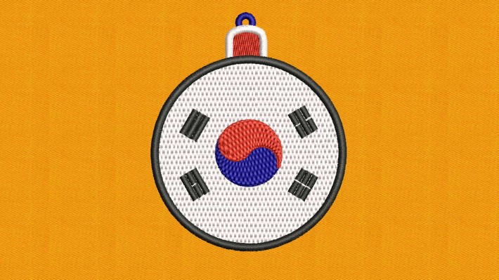Christmas Ball South Korea Flag