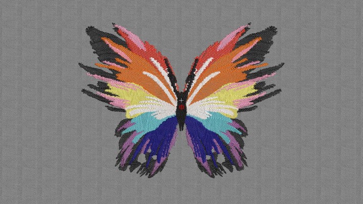 Grunge Butterfly Embroidery Design